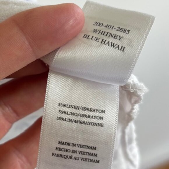 Rails Whitney Button Down – Blue Hawaii Linen Blend Shirt Sz S - Picture 5 of 5